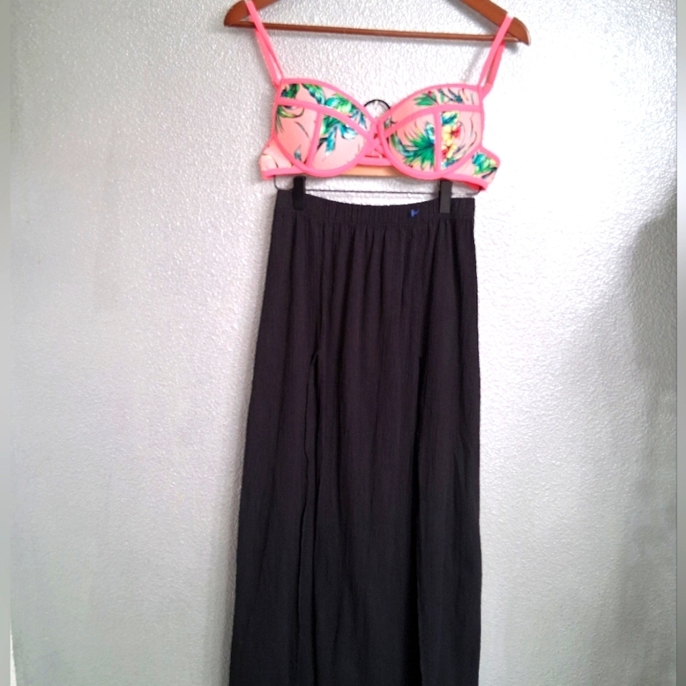 Nasty Gal Split Hem Maxi  Beach Cover Up Skirt  Size 8